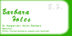 barbara holes business card